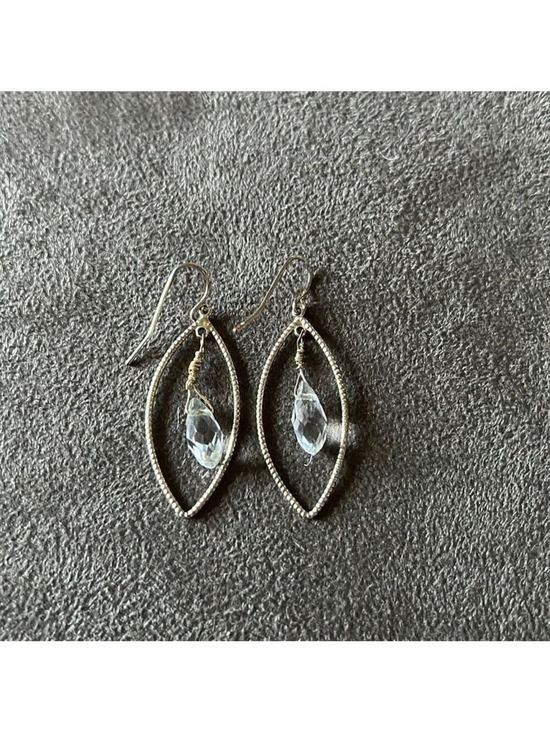 No Brand Jewelry - Gold Tone Marquise Crystal Dangle Earrings | Teardrop Drop Earrings